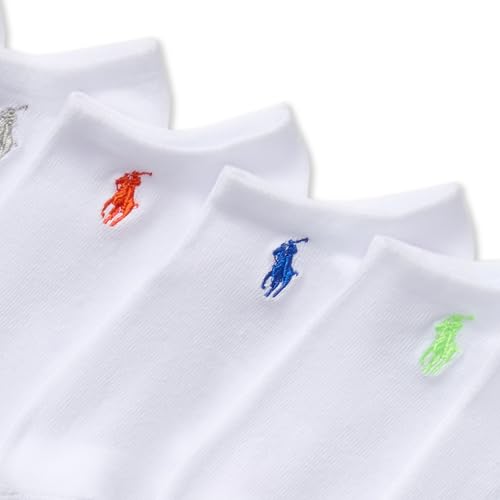 Polo Ralph Lauren Girls' Classic Solid Low Cut Sock, 6 Pack, White Bright, Kid's 2-42
