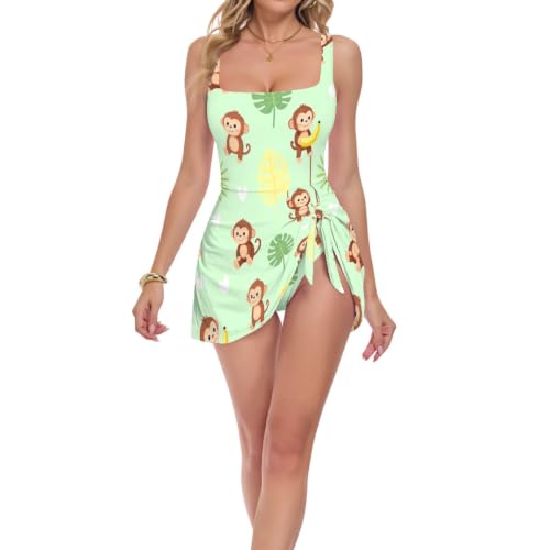 Robe de bain amincissante gainante galbe silhouette motif banane