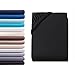 Produktbild Hometex Premium Textiles Exclusive Spannbettlaken Spannbetttuch bis 25 cm Steghöhe | Bettlaken 100% Baumwolle | Extra starker Stoff 160 g/m² | Oeko-TEX® Made IN Green | 180-200x200 cm | Schwarz