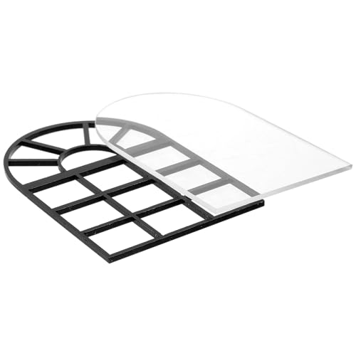 PHENOFICE Ventana Falsa de Plástico Negro 2piezas para Decoración de Pared Estilo Europeo Acabado Realista y Dimensión, Adecuado para Habitación o Obsequio de Cumpleaños