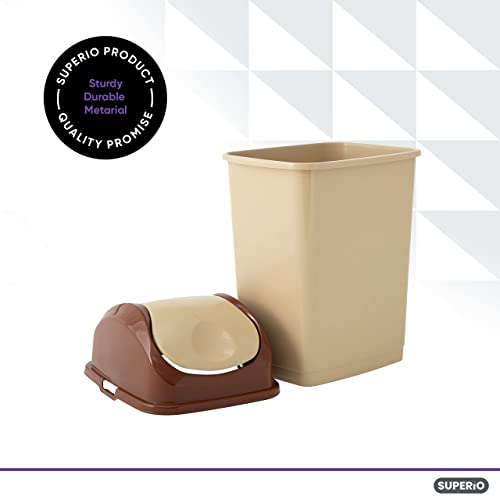 Set de 3 canecas de basura beige con tapa basculante miniatura 4