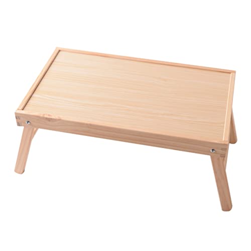 SEWACC Elegant Wooden Tea Tray Foldable Bed Desk Sturdy Portable Table for Breakfast in Bed