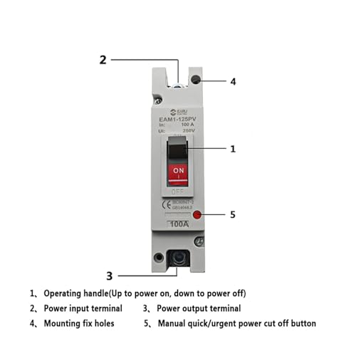 Interruptor principal de coche con caja moldeada 1P EAM1-125PV 225A DC 4