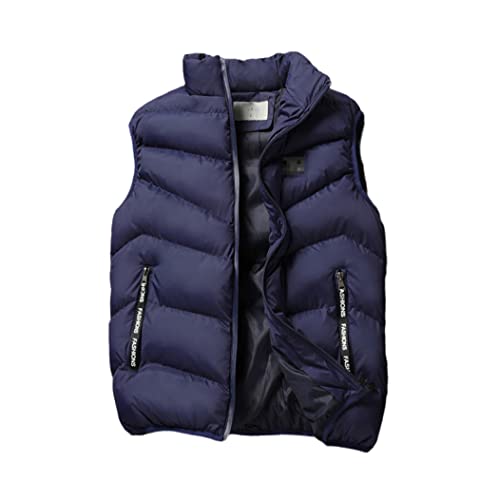 Chaleco acolchado de algodón para hombre en azul marino talla L