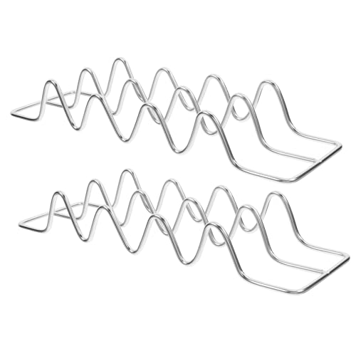 NAMOARLY 2Pcs Stainless Steel Taco Holder Rack with Handle Taco Storage Stand for Tacos Each Dishwasher Safe Taco Container Taco Serving Kit for Home and Restaurant
