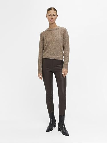 Leggings OBJBELLE OBJECT COLLECTORS ITEM noir taille haute en maille extensible confortable - 5