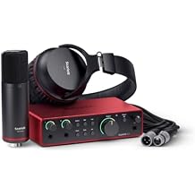 واجهة صوت USB من الجيل الرابع من Focusrite Scarlett 2i2 Studio - حل تسجيل احترافي مع حزمة مقدمات عالية الأداء مع فلتر بوب ، حامل ميكروفون ، وصدمة حامل 4 عناصر