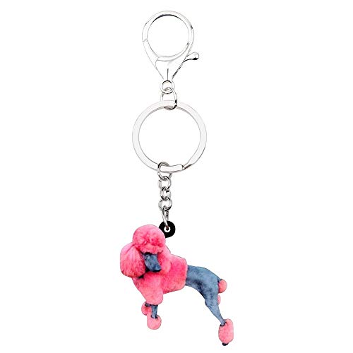 Preisvergleich Produktbild GPZEDCDB Schlüsselanhänger Schlüsselring Acryl Bunte Trendy Pudel Hund Schlüsselanhänger Ringe Tier Schmuck Für Frauen Mädchen Damen Handtasche Geldbörse Charms