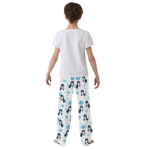 Penguin Winter Ice Boys Long Pants Soft Trousers Elastic Waist Kids Lounge Bottoms with Pockets S-XL3