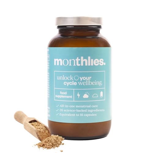 Monthlies Period Pain & PMS Relief Supplement Bundle – UK-Made Tropical Flavour, Hormonal Balance & Mood Support for Women with Ginger, Lemon Balm, Flaxseed, Magnesium – 30 Servings – Vegan (Powder)