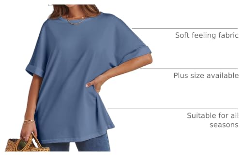 Image of ATHMILE Womens Oversized T Shirts Summer Tops Spring Casual Loose Fit Workout Short Sleeve 2026 Beach Vacation