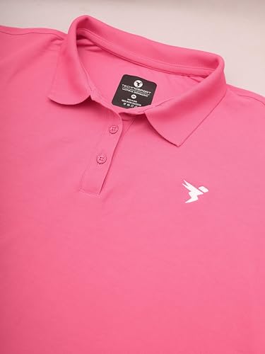 Image of TECHNOSPORT Womens Polyester Slim Fit Solid Half Sleeve Polo Matpiq T-Shirt with Techno Dry, Anti Static for Regular Use