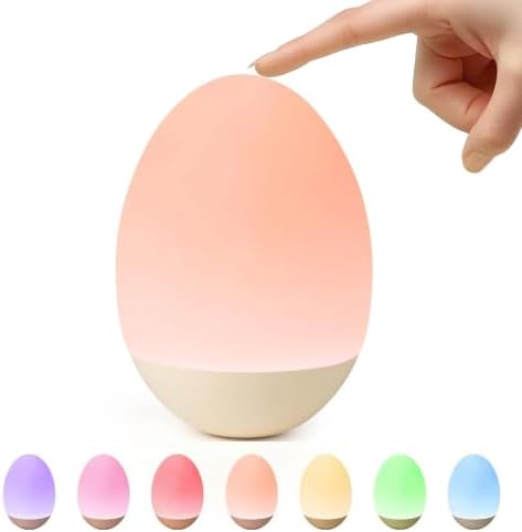 Egg Night Light for Nursery: Rechargeable Night Light for Kids