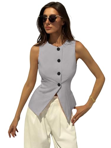 Image of Aahwan Brown Solid Modern Sleeveless Fitted Waist Slim Round Neck Blazer& Top for Women's & Girl's