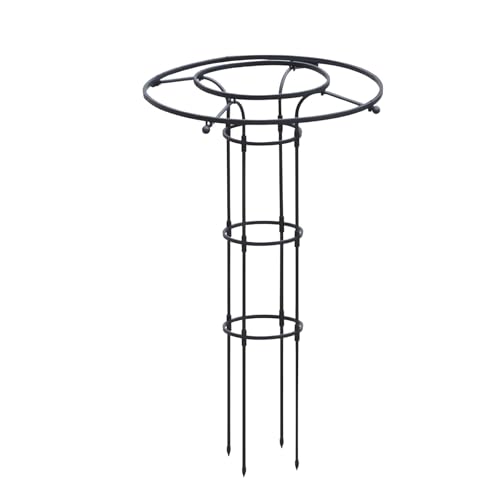 Tuteur Tomate Treillis Obélisque de Jardin pour Plantes Grimpantes, Support de Plantes en Métal Antirouille, pour Vignes, Légumes, Fleurs, Tour de Palissage Poteau Rosier(Black,HIGH: 90cm/3ft)