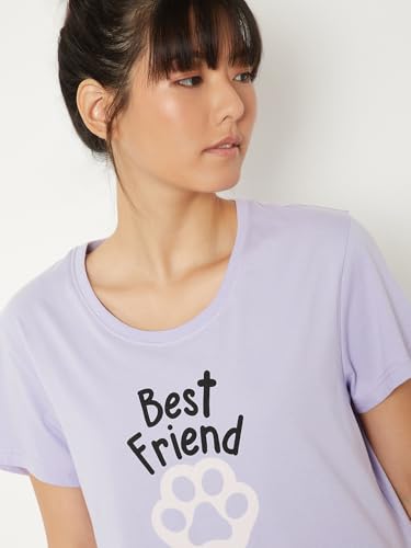 Image of Max Women's Printed Round Neck Half Sleeve Cotton Pyjama Set