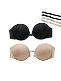 GORGLITTER Damen 2 Stücke BH Bügel Bralette Trägerlos Bandeau Bra...