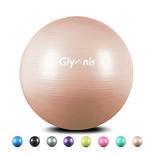 Glymnis Pelota de Pilates Pelota Anti-Burst para Pilates Gimnasia Fitness Embarazo Yoga Embarazo 55cm 65cm 75cm con Hinchador Rosa Oro (65cm)