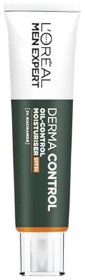 L ORÉAL Paris Men Expert Derma Control Oil-Control Crema Hidratante Facial SPF30 Con Niacinamida  para Hombre con Piel Grasa y Tendencia Acneica. Reduce las Manchas y Marcas Post Acné.