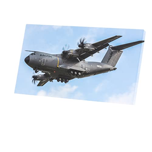 Tableau Avion Militaire et Cargo Fret en Toile Imprimée Décorative 107x60cm