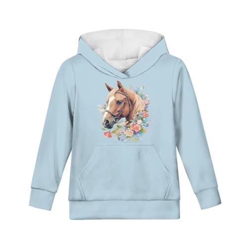 La Mejor Selección de Ropa de Cricket para Niño los 5 mejores. 40 OZELANSAY - Sudadera con capucha para niños y niñas, cómoda ropa deportiva para niños de 6 a 14 años, 4 caballos 2, 11-13 Años