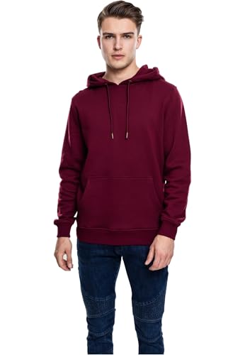 Urban Classics Herren Regular Fit Kapuzenpullover Basic Sweat Hoody TB1592, Einfarbig, Gr. X-Small (Herstellergröße: XS), Rot (Port 01157)