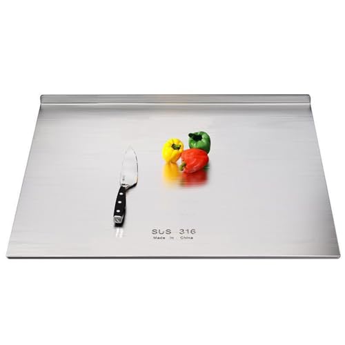 スチールまな板 | ベーキングボードとカッティングマット ペストリーボード | お手入れ簡単な食品グレードのまな板、野菜、フルーツ、パン、肉用、食器洗い機対応 30CM*40CM