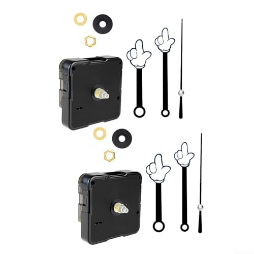2 movimientos de reloj de cuarzo fáciles de instalar, ideales para proyectos de bricolaje y mejorar la decoración de tu hogar (B)