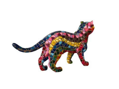 Idée cadeau chat Barcino Designs statuette mosaïque Ole colorée 11cm - 6