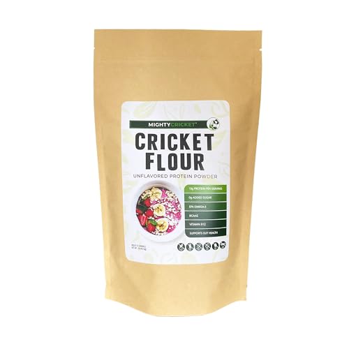 Mighty Cricket Protein Powder - High Protein Flour Substitute, Gluten Free, Dairy Free, Soy Free, 100% Pure Clean Protein - Cricket Flour Made from Healthy Insect Protein (1 lb.)