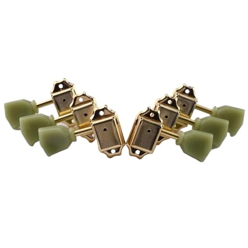 Guitar String Tuning Pegs 1 Set 3R 3L Vintage Guitar Machine Heads Tuners(Gold)