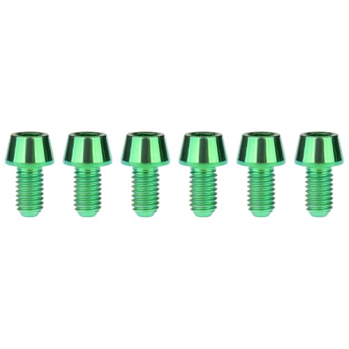 Image of Titanium Ti DIN912 M4 8 10 12 15 20mm Tapered Head Hex Bolts Bicycle Screws Pack of 6 (Green, M4x10mm)