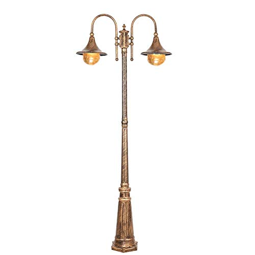 2-Lightsn - Farol de Vidrio para luz de Calle, Poste de Pilar, Poste de lámpara, Aluminio Fundido para Exteriores, para Exteriores, Camino, Entrada, Calle, Patio, jardín, césped, Impermeable, IP55 (t