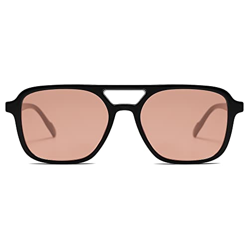 Image of SOJOS Retro Aviator Sunglasses for Women Men,Trendy Rectangle Womens Mens Shades Sun Glasses SJ2202