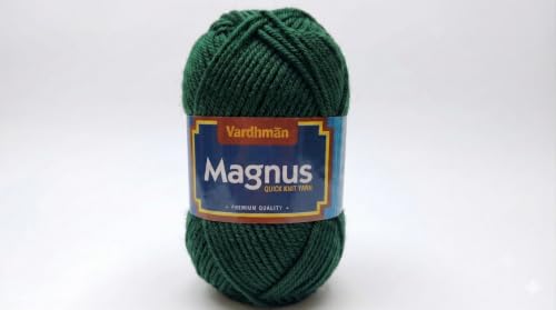 Image of Vardhman Magnus Knitting Yarn 100% Acrylic Bulky 4Ply Yarn (Pack of 1 Ball - 100g) - Knitting & Crochet Yarn for Winter Sweaters, Scarves, Blankets | Hypoallergenic, Hand Wash - Dark Bottle Green
