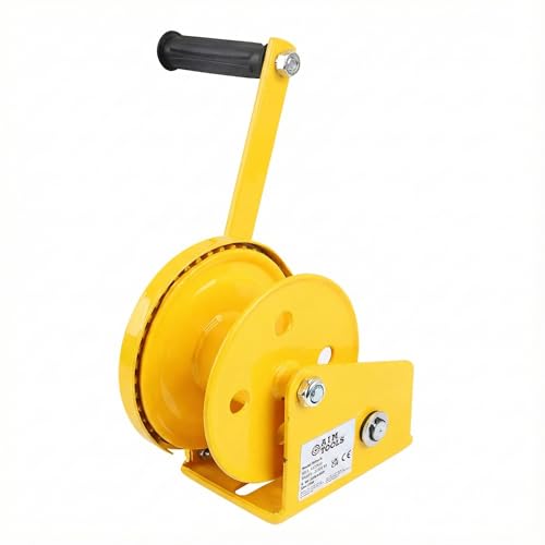 Aim Tools Hand Winch 1800LB Manual Crank Ratchet Gear Winch with Automatic Brake Car Boat Trailer Winch Crane Lifting Pulling Tool for Garage Workshop Construction