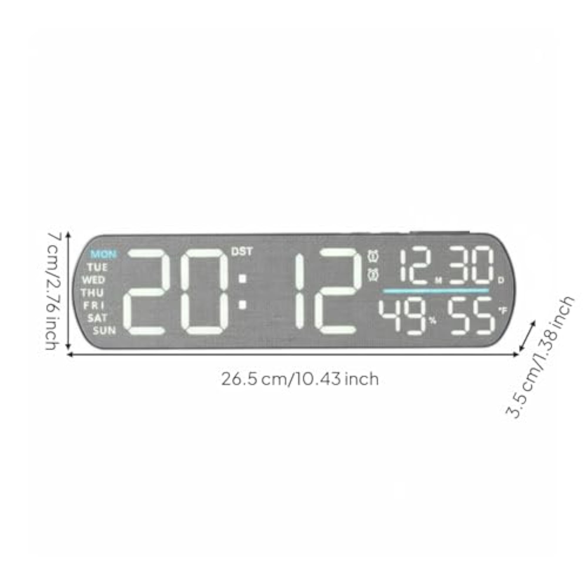 Multi-Function Digital Desktop Alarm Timepiece, Gray
