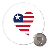 Huuraa Magnet Liberia Flagge Herz 59mm Kühlschrankmagnet r& Flaschenöffner Geschenkidee