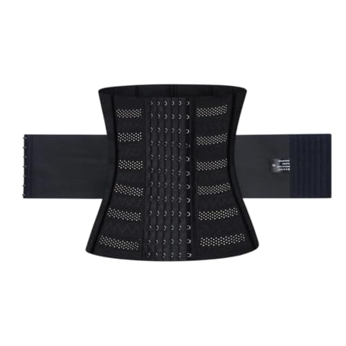 Vestamore Entrenador de cintura para mujer, moldeador de cuerpo de faja de 23 cm, moldeador de control de abdomen con ganchos ajustables de 6 filas, para gimnasio, color negro
