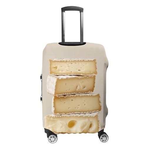 White Cheese Pattern Luggage Cover, Washable Elastic Suitcase Cover Protector Fit 18-32 Inch Luggage4