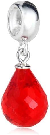Everbling Faceted Beauty Murano Glass Dangle July Birthstone 925 Sterling Silver Bead Fits European Charm Bracelet