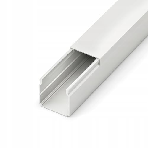 Kabelkanal PVC 40x40mm, 2 Meter Gesamtlänge, Elektroinstallationskanal mit Abdeckung, Weiß Kabelkanal PVC 40x40mm, 2 Meter Gesamtlänge, Elektroinstallationskanal mit Abdeckung, Weiß