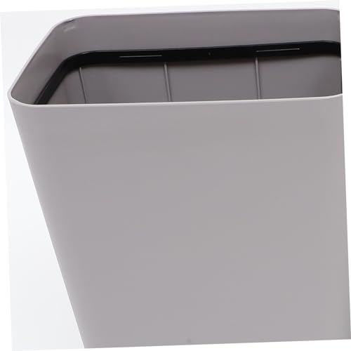 Caneca de basura rectangular con tapa, plástico, gris miniatura 3