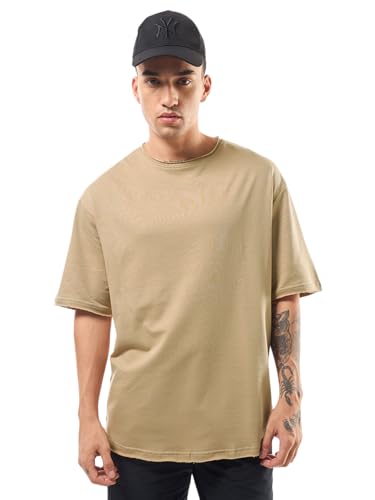 Image of Bewakoof Men's Solid Oversized Fit T-Shirt