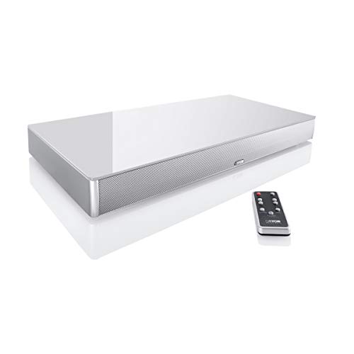 Canton DM 75 Lack seidenmatt Soundbar mit Glasplatte - Silber