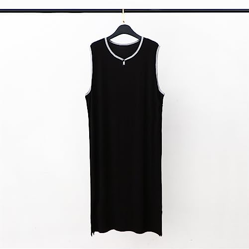 Men's Sleeveless Nightgown V Neck Night Shirt Loose Pajama Sleepwear Nightwear Loungewear Loose Nightdress2
