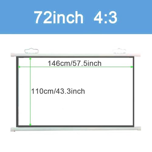 Pantalla de proyección manual 72" 4:3 HD para cine en casa miniatura 7