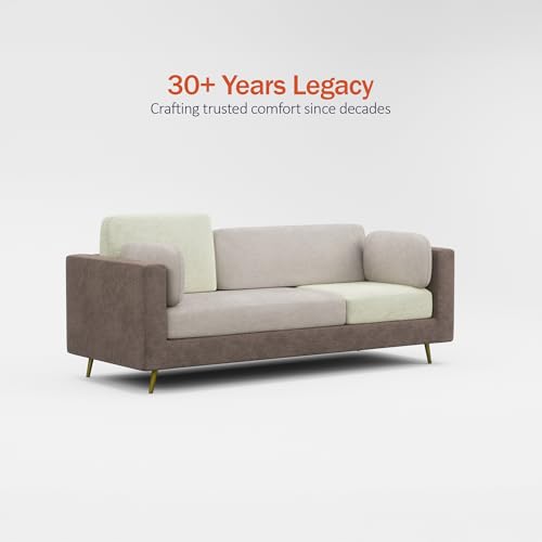 Image of Nuvola Premium Latex Fabric Sofa | 3, 4 & 5 Seater Options | 2 & 3-Toned Variants | Ultra-Soft Deep Seating Comfort | Modern Living Room Sofa | 3-Year Warranty
