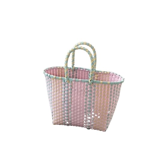 Sac main tissé patchwork rayé et panier de marché pour femme style bohème 2026