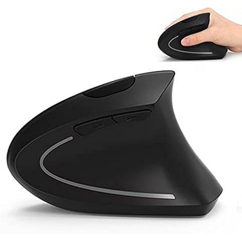 Lekvey Ergonomic Mouse, Wireless Mouse 2.4 GHz Optical Vertical Wireless Mice : Levels 6 Buttons, for Laptop, PC, Computer, Desktop, Notebook etc, Black Cover